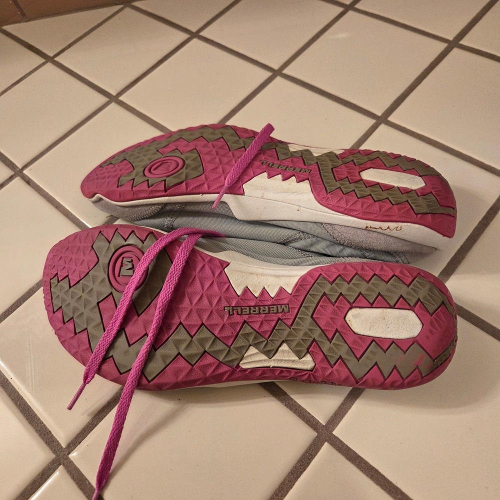 Merrell Drizzle Womens 9.5 Barefoot Minimalist Gray Pink Suede Sneaker J48936 - Picture 6 of 7
